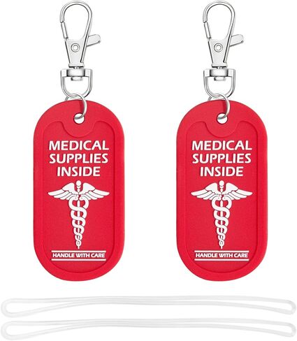 YULEAXIE Medical Alert Tag, 2-Packs Waterproof Luggage ID Tags for Medical Equipment, Bags, Travel Gear - Bright Design for Easy Identification in Saudi Arabia