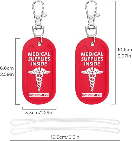 YULEAXIE Medical Alert Tag, 2-Packs Waterproof Luggage ID Tags for Medical Equipment, Bags, Travel Gear - Bright Design for Easy Identification in Saudi Arabia