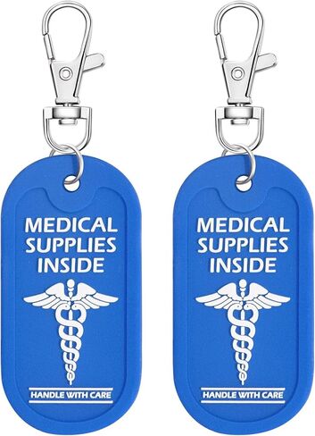 YULEAXIE Medical Alert Tag, 2-Packs Waterproof Luggage ID Tags for Medical Equipment, Bags, Travel Gear - Bright Design for Easy Identification in Saudi Arabia