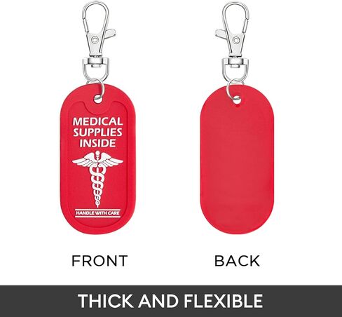 YULEAXIE Medical Alert Tag, 2-Packs Waterproof Luggage ID Tags for Medical Equipment, Bags, Travel Gear - Bright Design for Easy Identification in Saudi Arabia
