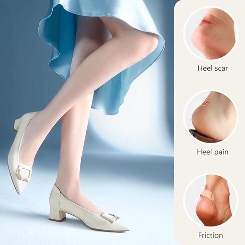 6 Pairs Heel Pads for Shoes, Memory Foam Heel Cushions to Prevent Blisters & Stop Slipping, Anti-Slip Heel Grips for High Heels & Dress Shoes, Black and Beige in Kuwait