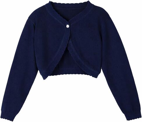 Girls Cardigan Toddler Baby Bolero Shrug Sweater Knit Crop Jacket Long Sleeve Button Closure in Saudi Arabia
