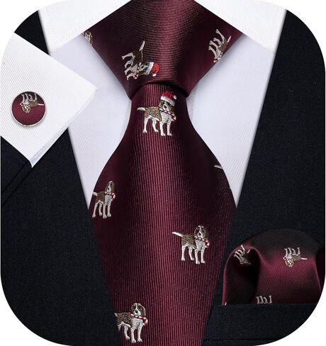 Christmas Ties for Men Silk Xmas Necktie Pocket Square Cufflinks Set Holiday Festival Funny New Year in Saudi Arabia