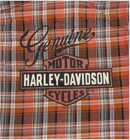 Harley-Davidson Little Boys' Brushed Long Sleeve Button Plaid Shirt - Orange in Saudi Arabia