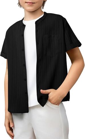 bibean Boys Button Down Uniform Shirts Dress Tops Size 6-15 Years in Saudi Arabia