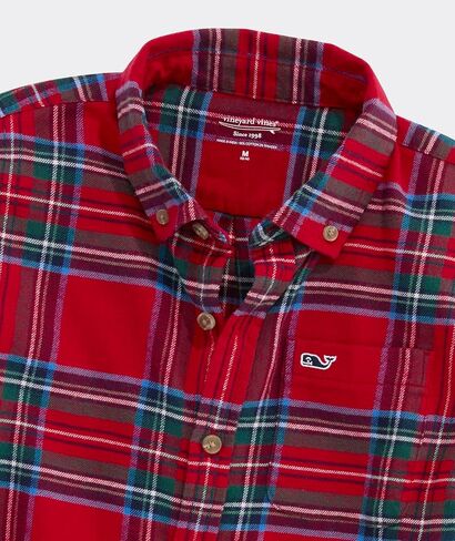 Vineyard Vines Boys' Winterberry Plaid Vineyard Flannel Shirt in Saudi Arabia