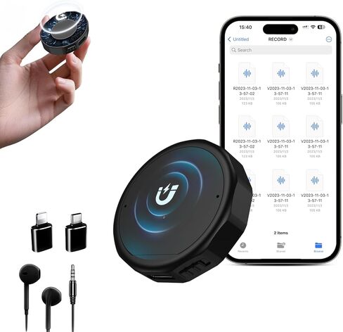 136GB Digital Voice Activated Recorder, Mulukusion Voice Recorder AI Intelligent DSP 4.0 Noise Reduction, MP3 Records with 70 Hours Battery Time, USB-C Audio Recording Device for Lectures, Meetings in Saudi Arabia