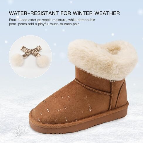 STELLE Girls Winter Boots Toddler Kids Snow Ankle Fuzzy Boots for Little/Big Kid in Saudi Arabia