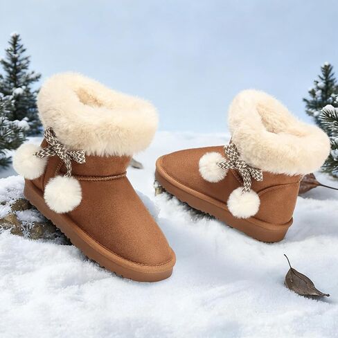 STELLE Girls Winter Boots Toddler Kids Snow Ankle Fuzzy Boots for Little/Big Kid in Saudi Arabia