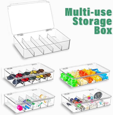 Sunglasses Organizer for Women Men - Clear Plastic Stackable Eyeglass Case Storage Organizer for Multiple Glasses in Saudi Arabia