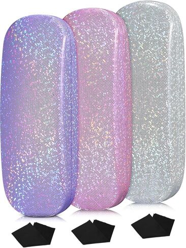 Weewooday 3 Pack Glasses Case for Kids Hard Shell Eyeglass Case, Glitter Protective Sunglasses Holder for Girls Women in Saudi Arabia