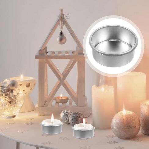 Homoyoyo 20pcs Empty Candle Tins - Metal Tealight Candles Holders for DIY Candle Making - for Christmas Votive and Iron Cups Home Crafts in Saudi Arabia