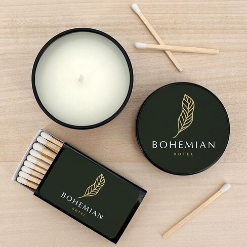 Custom Candles, Personalized Candles - 10 Quantity - $2.95 Each - Bulk Candles Promotional Product/Bulk with Your Logo/Customized (Set of 10) (Black Tin), 9512000-CORP in Saudi Arabia
