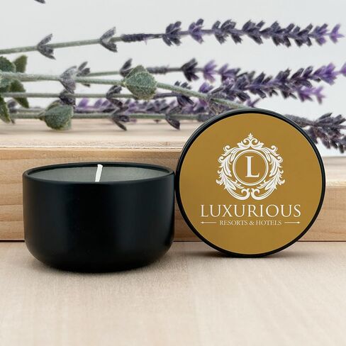 Custom Candles, Personalized Candles - 10 Quantity - $2.95 Each - Bulk Candles Promotional Product/Bulk with Your Logo/Customized (Set of 10) (Black Tin), 9512000-CORP in Saudi Arabia