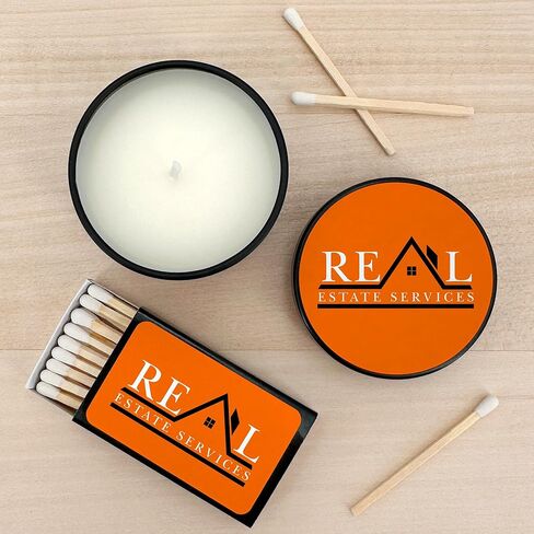 Custom Candles, Personalized Candles - 10 Quantity - $2.95 Each - Bulk Candles Promotional Product/Bulk with Your Logo/Customized (Set of 10) (Black Tin), 9512000-CORP in Saudi Arabia
