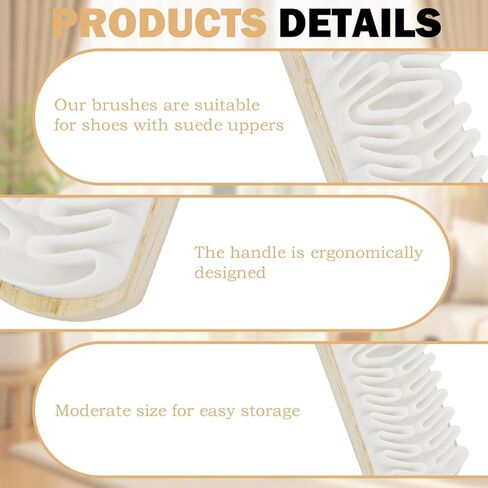 2Pcs Suede Rubber Shoe Brush, Wooden Handle Brush and Suede Eraser for Effective Cleaning of Nubuck, Sofas, Jackets & Shoes, Portable Cleaner Tool for Maintenance in Saudi Arabia
