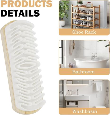 2Pcs Suede Rubber Shoe Brush, Wooden Handle Brush and Suede Eraser for Effective Cleaning of Nubuck, Sofas, Jackets & Shoes, Portable Cleaner Tool for Maintenance in Saudi Arabia