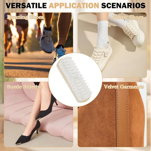2Pcs Suede Rubber Shoe Brush, Wooden Handle Brush and Suede Eraser for Effective Cleaning of Nubuck, Sofas, Jackets & Shoes, Portable Cleaner Tool for Maintenance in Saudi Arabia