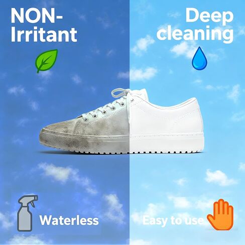 Shoe Cleaner Kit - No Water Sneaker Cleaner for Shoes, 3-in-1 Brush + Foam + Towel, Travel Shoe Cleaning Kit, Shoe Cleaner for Tennis Shoes, Running, Golf, PU, Nubuck, Sole in Saudi Arabia
