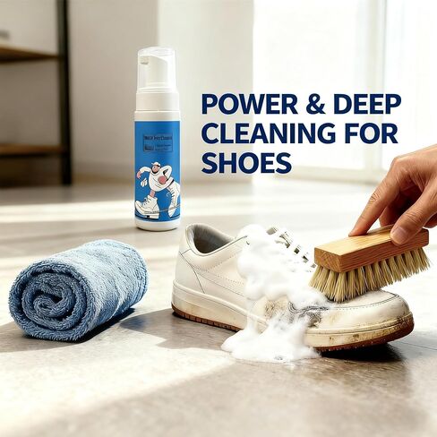 Shoe Cleaner Kit - No Water Sneaker Cleaner for Shoes, 3-in-1 Brush + Foam + Towel, Travel Shoe Cleaning Kit, Shoe Cleaner for Tennis Shoes, Running, Golf, PU, Nubuck, Sole in Saudi Arabia
