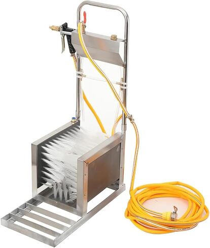 Shoe Scraper Brush, Stainless Steel Farm Boot Cleaner Scrubber, Mud Removal Brushes with Specialised Water Spray Guns, 360° Dead-end Cleaning for Livestock Farm, Farmhouse Garden Outdoor in Kuwait