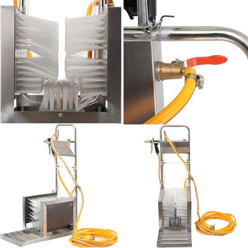 Shoe Scraper Brush, Stainless Steel Farm Boot Cleaner Scrubber, Mud Removal Brushes with Specialised Water Spray Guns, 360° Dead-end Cleaning for Livestock Farm, Farmhouse Garden Outdoor in Kuwait