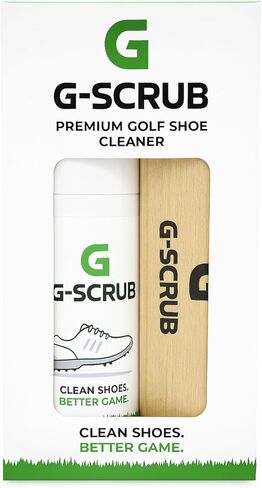 G-SCRUB Shoe Cleaner Kit – Premium Golf Foaming Solution & Brush – Removes Dirt & Grass Stains – Safe on Leather, Mesh & Synthetic – Made in USA in Saudi Arabia