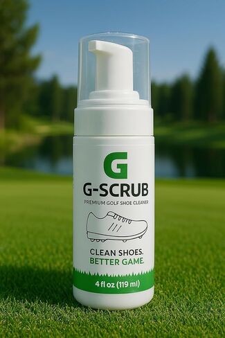 G-SCRUB Shoe Cleaner Kit – Premium Golf Foaming Solution & Brush – Removes Dirt & Grass Stains – Safe on Leather, Mesh & Synthetic – Made in USA in Saudi Arabia