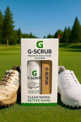 G-SCRUB Shoe Cleaner Kit – Premium Golf Foaming Solution & Brush – Removes Dirt & Grass Stains – Safe on Leather, Mesh & Synthetic – Made in USA in Saudi Arabia