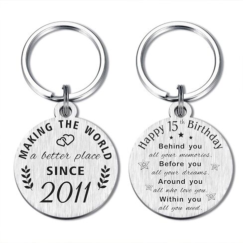 ABNTY 15th Birthday Gifts for Girls Boys, 15 Year Old Birthday Keychain, Born in 2009 Gifts, 2009 Birthday Decorations in Kuwait