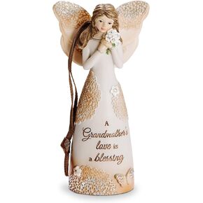 Pavilion Gift Company 19111 Grandmother Angel Figurine with Ribbon for Hanging, 4-1/2", White,Silver in Saudi Arabia