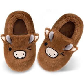 ZGDG Girls Slippers Plush House Slippers Faux Fur No-Slip Shoes Memory Foam Princess House Shoes for Bedroom Indoor Outdoor(Toddler/Little/Big Kid) in Kuwait