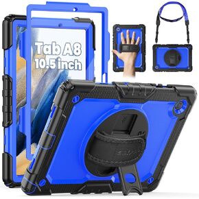 حافظة SEYMAC لهاتف Samsung Galaxy Tab S10+ Plus 2024/ S9 FE+ Plus/ S9+ Plus 12.4 بوصة 2023، حافظة واقية شديدة التحمل مقاومة للصدمات مع واقي شاشة، حامل، حزام اليد/الكتف وحامل قلم، أسود in Kuwait