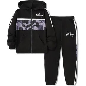 الأولاد ملابس كامو اللون كتلة زمم هوديي بلوزات وسراويل 2 قطعة أطفال بنين الخريف الشتاء وتتسابق مجموعة حجم 6-12Y in Kuwait