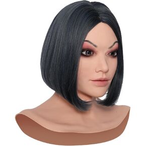 KUMIHO Realistic Silicone Female Mask Skin Friendly Super Soft Lifelike Head Mask for Crossdresser Drag Queen Transgender in Kuwait