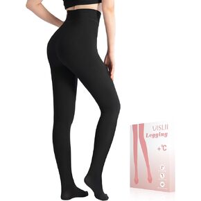 Womens Opaque Fleece Lined Tights, Winter Thermal Pantyhose in Classic Colors – Thick Warm Leggings for Cold Weather in Kuwait