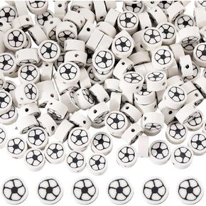 SUNNYCLUE 200Pcs Football Beads Clay Sports DIY Jewelry Making Supplies in Kuwait