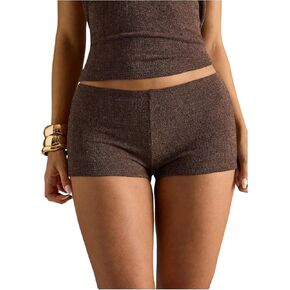 Women's Knit Mini Mirco Shorts Y2k Low Rise Skinny Hot Pants Clubwear in Saudi Arabia