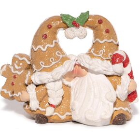 Hodao 2 PCS Christmas Gingerbread Man Gnomes Decorations Xmas Swedish Tomte Gnomes Figurines Decor Handmade Christmas Gingerbread Man Elves for Xmas Gift - Christmas Party Home Decor (Multicolor) in Kuwait