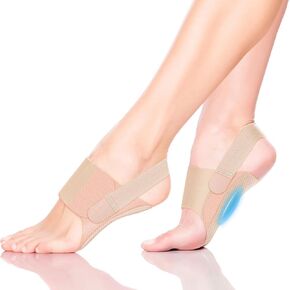 أكمام دعامات دعم القوس لتخفيف التهاب اللفافة الأخمصية، أكمام قوس مع وسادة جل للقدم، دعم قوس القدم للقدم المسطحة، دعامة دعم قوس قابلة للتعديل غير قابلة للانزلاق للنساء (عارية) in Kuwait