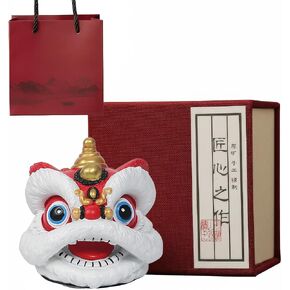 Chinese Lion Dance Head Feng Shui Sculpture - Hand-Carved Porcelain Home Office Living Room Decor & Gift (with High-End Box) in Kuwait