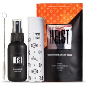 Heist Watch Cleaning Kit, Luxury Cleaner Solution with Microfiber Cleaning-Cloth and Soft Brush, Travel Watch Cleaner-Kit for Stainless Steel, Gold, Ceramic, Rubber, and Leather Watches in Saudi Arabia