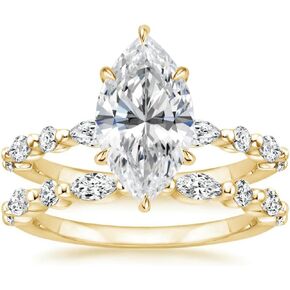 2.5 CT Marquise Cut Moissanite Wedding Ring Set For Women Engagement Bridal Ring Set Antique Alternating Solitaire 925 Silver 10K 14K 18K Solid Gold Anniversary Promise Gifts for Her in Kuwait