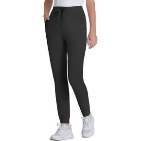 Yoga Scrub Pants for Women Jogger Style, High Rise Slim Fit Scrub Leggings with 5 Pockets, Anti-Wrinkle & Knit Yoga Waistband in Kuwait