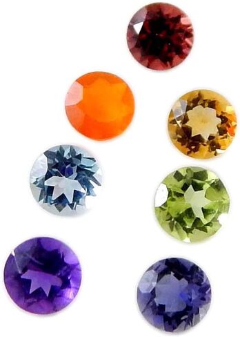 Natural Amethyst Iolite Blue Topaz Peridot Citrine Carnelian and Garnet Round Faceted Brilliant Cut 7 Chakra AAA Quality Loose Calibrated Gemstones For Jewelry Making in Saudi Arabia