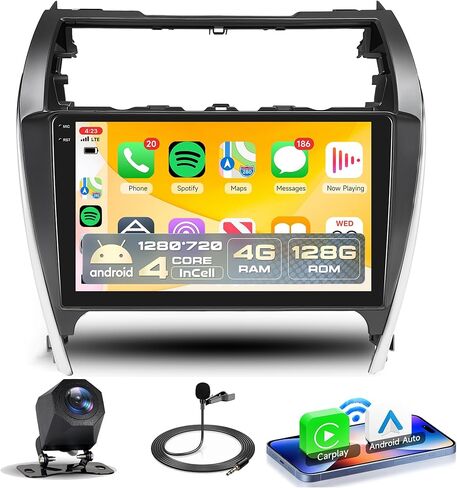 Car Radio Stereo for Toyota Camry 2012 2013 2014, 1G+32G Rimoody Android 13 10.1 inch Touch Screen GPS Bluetooth WiFi FM Radio Mirror Link Head Unit + Backup Camera in Kuwait