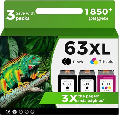 63XL Ink Cartridge Compatible for HP Ink 63 XL Black Color Combo 4650 3830 in Saudi Arabia