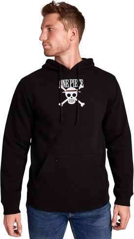 Bioworld One Piece Monkey D. Luffy Men's Black Long Sleeve Hooded Sweatshirt in Saudi Arabia