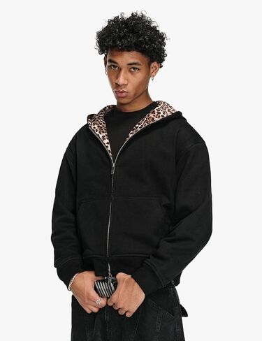 Men’s Heavyweight Zip Up Hoodie Jacket Regular Fit Cotton Blend Hooded Sweatshirt in Saudi Arabia