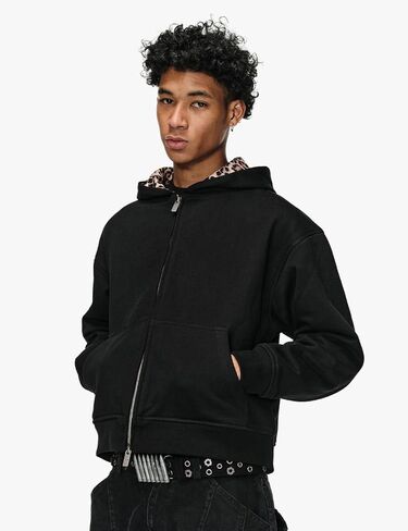 Men’s Heavyweight Zip Up Hoodie Jacket Regular Fit Cotton Blend Hooded Sweatshirt in Saudi Arabia